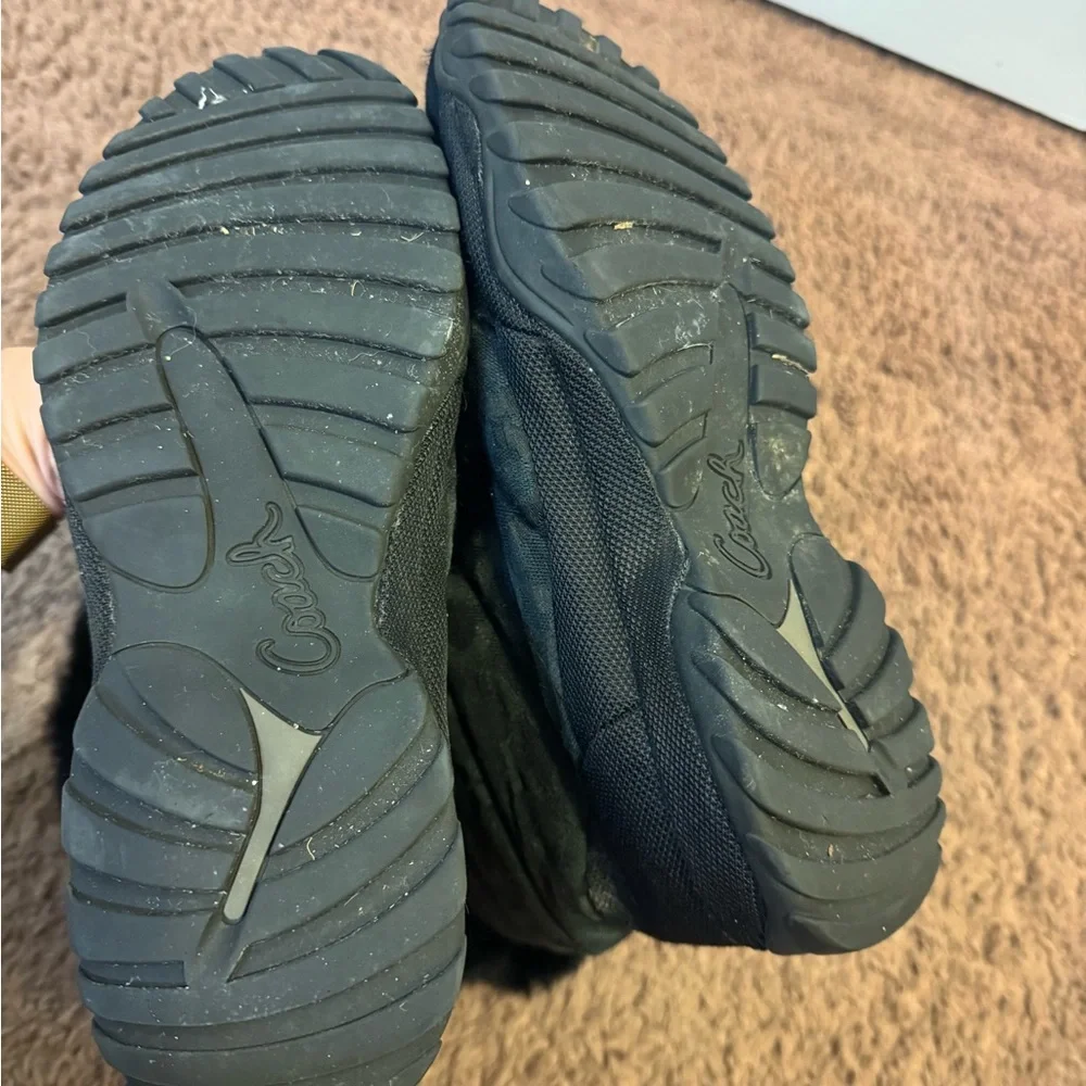 COACH Jennie Rabbit Fur Trim Monogram Snow Boots Black Size 9 - Picture 10 of 16